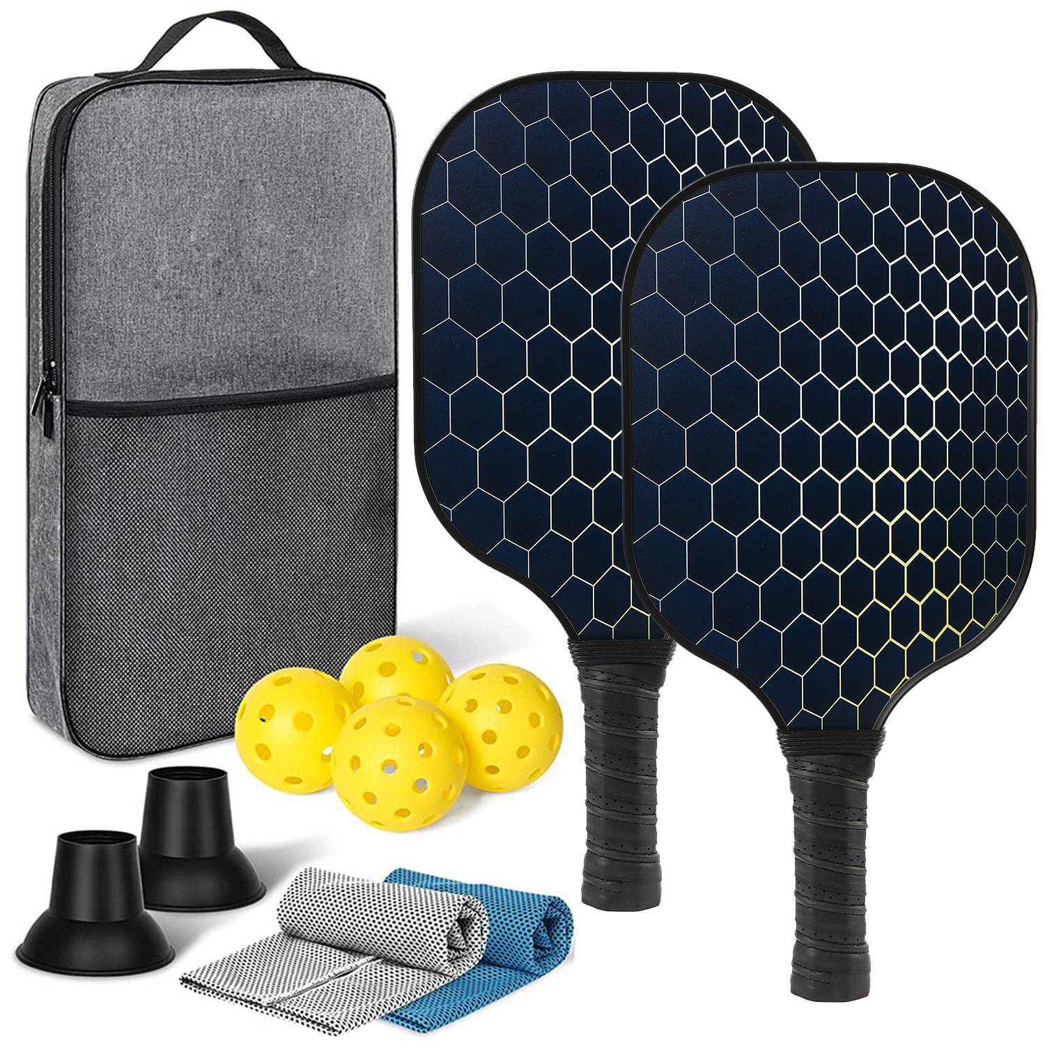 [Ultra-Light match-level carbon fiber-5] Double shot+4 balls+backpacks+two sweat towels+two pickups